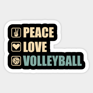 Peace Love Volleyball - Funny Volleyball Lovers Gift Sticker